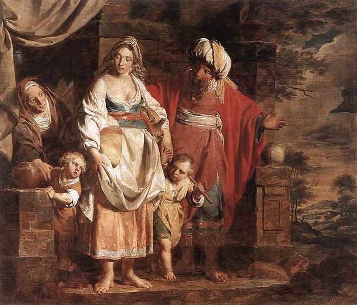 VERHAGHEN, Pieter Jozef Hagar and Ishmael Banished by Abraham France oil painting art